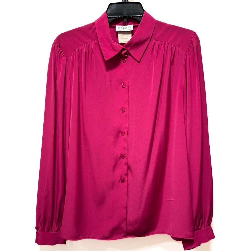 Vintage D’Allaird’s Fuchsia Pleated Blouse | Made in Canada | Size 14 | Medium - Picture 2 of 8